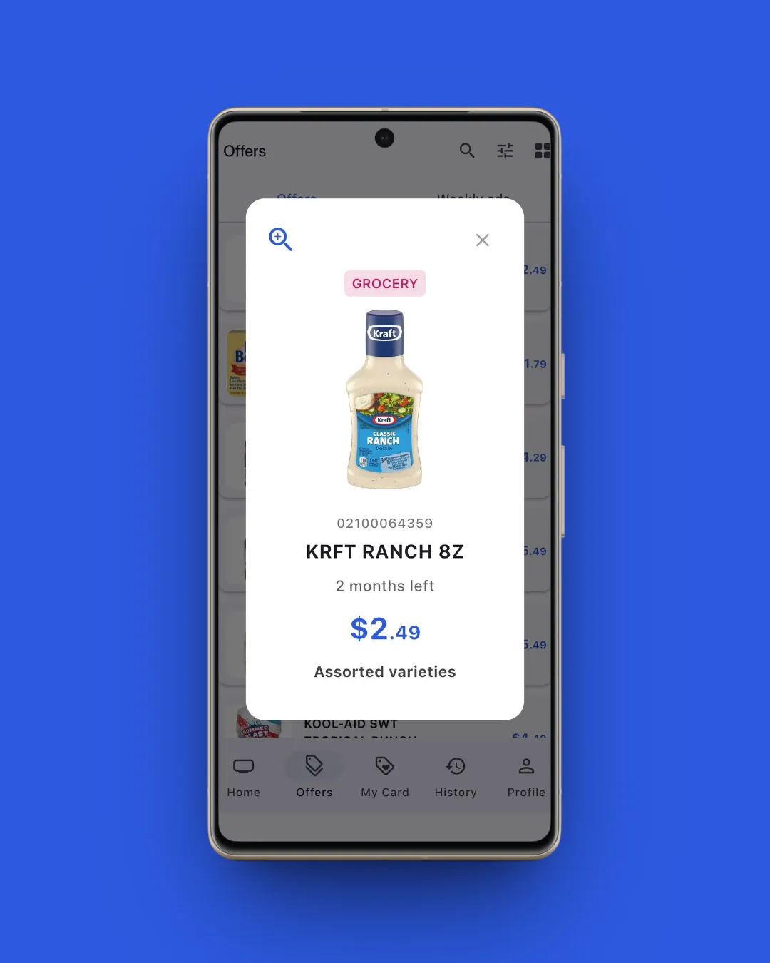Upfront Shopper screen preview